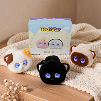 Pendentif en peluche chat interactif IA avec batterie 1000 mAh, chargement Type-C, yeux LED à capteur tactile, breloque de sac, cadeau