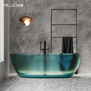 MILUO Freistehende Italienische Badewanne aus Acryl, Große Mineralguss-Badewanne, Farbige durchscheinende Harz-Badewanne im Hotel-Stil - Product Image 4
