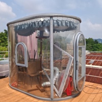 Dôme sphérique moderne de luxe pour l'extérieur, tente bulle de 3,5 m, polycarbonate transparent de 6 mm, cadre en aluminium, imperméable, étoilé