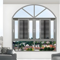 Fenêtre à rupture de pont thermique en aluminium, cadre mince, double vitrage, couleur RAL personnalisable, fenêtre coulissante latérale, fabrication OEM