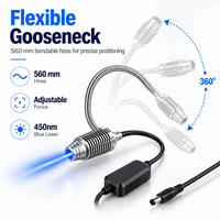Lampe de soudage laser bleue ZhonNa 3W 450nm à col de cygne flexible, équipement de marquage laser professionnel pour l'alignement des roues et des pneus