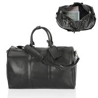 Sac de week-end grande capacité, sac de voyage de luxe personnalisé, sac de voyage en cuir noir imperméable pour homme, sac de voyage pour la nuit