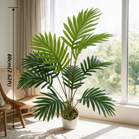 Plante Artificielle Tropicale en Pot, Fausses Feuilles Vertes, Faux Monstera, Caladium, Palmier pour la Décoration de la Maison, du Café, de l'Hôtel, du Bureau, Vente en Gros