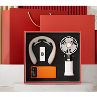 Mini ventilateur promotionnel de luxe personnalisé masseur de cou d'entreprise d'entreprise avec batterie externe coffret cadeau tasse à café avec logo