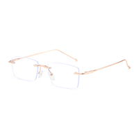 NWOG T1674 Nouvelle Arrivée Monture de Lunettes Carrée en Métal Solide Tendance Classique Simple Sans Monture Universelle Anti-Lumière Bleue