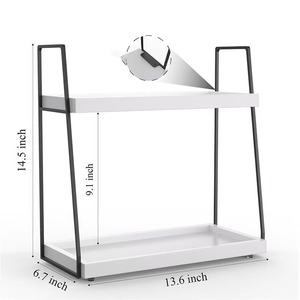 Bathroom/Toilet Plastic <b>Rotating</b> Storage <b>Rack</b>, Double-Layer Thickened Wall-Mounted No-Drill Kitchen Storage <b>Rack</b>, <b>Spice</b> <b>Rack</b> - Product Image 5
