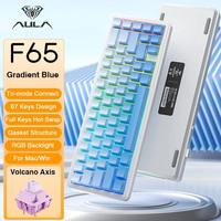 Clavier mécanique sans fil AULA F65 65% Layout Hot-Swap Gasket-mounted PBT LED RGB Gaming Keyboard