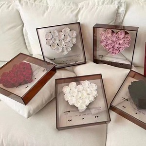Regalo de moda Rosa preservada en caja acrílica para Navidad Día de San Valentín para novia Esposa - Product Image 3