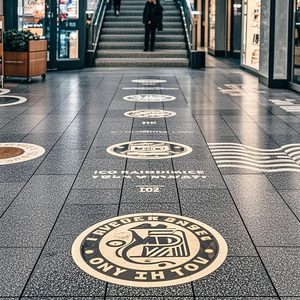 <span class=keywords><strong>Autocollant</strong></span> de sol grand format pour la décoration des centres commerciaux, film vinyle de haute qualité - Product Image 2