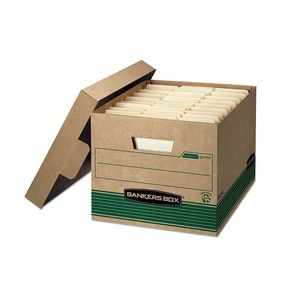 Factory price corrugated fold-able bankers boxes high banker sluice easy install storage carton box with lid