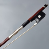 Ebony Frog Brazilwood Body Shell Inset All Size Natural Horsehair Coated Cello Bow Violin Bow