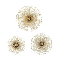 Décoration murale en métal de luxe, design floral pour chambre à coucher, accessoires de décoration murale pour salon