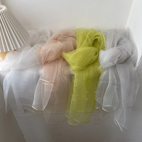 Écharpe en soie double couche avec bordure en fil métallique, châle et étole superposés élégants et aériens pour femme