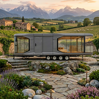 Maison capsule 2 chambres, maison préfabriquée de luxe, mini-maison moderne de 40 pieds, villa capsule spatiale