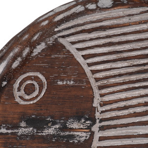 Statuetta di pesce in legno su supporto, scultura costiera per decorazioni domestiche, bagno, ufficio, espositore da scaffale, dettagli intagliati - Product Image 5