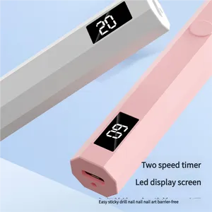 โคมไฟเล็บจอ LCD สีขาว, โคมไฟยูวีแอลอีดีแบบชาร์จได้สำหรับทำเล็บที่บ้าน, อุปกรณ์เสริมสำหรับช่างทำเล็บ, ของขวัญวันหยุดสำหรับ - Product Image 1