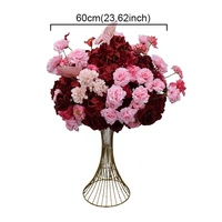 Bouquet de roses et de jacinthes artificielles de 40/60/80 cm, grande boule de fleurs, centre de table, couronne de bougies, décoration de mariage, chemin de table