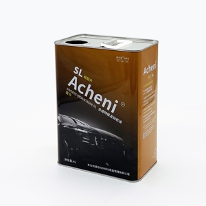 Boîte en fer blanc personnalisée avec logo, 4L, carrée/rectangulaire, pour huile moteur, avec impression offset et bouchon en plastique - Product Image 2