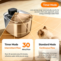Fontaine à eau pour animaux de compagnie en acier inoxydable 5L, distributeur d'eau automatique à circulation continue, modes de sortie multiples pour chats, chiens, accessoires pour animaux de compagnie