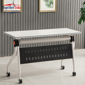 Table de réunion, de formation et d'étude, bureau pliable pour le personnel avec roulettes, bureau pliable - Product Image 4