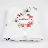 Couverture personnalisée en gros pour la photographie de nouveau-nés, couverture douce pour les étapes mensuelles de bébé, pour garçon et fille
