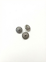 Bouton en métal de luxe écologique avec perles de strass de 12 mm, design ajouré en forme de fleur, finition argent brillant, pour chemisier et cardigan femme