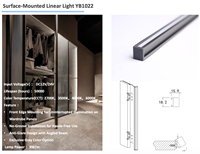 Perfil de Aluminio para Iluminación de Muebles, Decoración de Armarios y Vestidores, Cuerpo Delgado, Antideslumbrante, YB1022-33