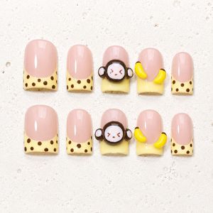 Nouvelle Arrivée Ongles Courts Carrés Faits Main à Coller, Luxe 3D Fleur Strass Colorés Réutilisables Couverture Complète <span class=keywords><strong>Faux</strong></span> Ongles pour Femmes - Product Image 5