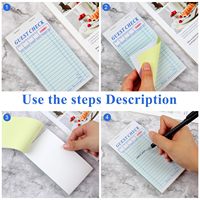 Kingcolor Bloc-notes en papier autocopiant pour les invités Liste de contrôle des hôtels pour les restaurants Bars Cafés Commande Serveur Serveur Livre