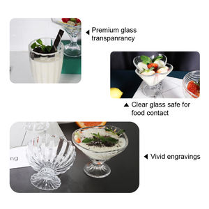 Vasos de Vidrio Transparente con Forma de Flor Pequeña Garbo al por Mayor para Postres, Jugos, Batidos, Helados y Sundae - Diseño Portátil - Product Image 6