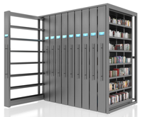 Système d'archivage de bureau moderne : Étagères mobiles haute densité en acier, conception démontable pour bibliothèque