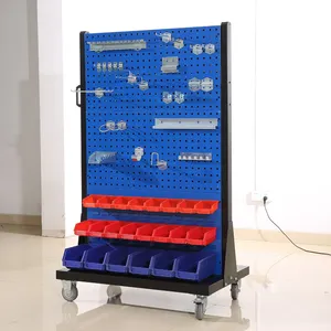 Gülümseme tek Metal garaj malzeme organizatör Pegboard aracı rafı Pegboard cam parfüm vitrin süpermarket arabası