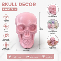 Mini-ornements de crânes d'Halloween, crânes humains décoratifs effrayants en plastique pour accessoires de maison hantée, décoration gothique pour la maison, structure