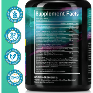 Sea Moss Óleo De Semente Preta Ashwagandha Extrato De Plantas Herbais Sea Moss Cápsulas Vitamina e Suplemento - Product Image 6