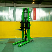 Gerbeur manuel MOVMES avec roues en PU, hauteur de fourche 75 mm, capacité de charge 1000 kg, hauteur de levage 1600 mm, garantie 1 an