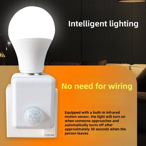 Enchufe con <span class=keywords><strong>Sensor</strong></span> de movimiento PIR E26/E27 Portalámparas Noche Sótano Baño Control de iluminación Elegante diseño de tornillo de cobre - Product Image 5