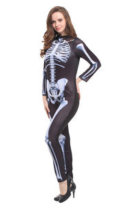 Carnaval Halloween Costumes Femmes <span class=keywords><strong>Sexy</strong></span> Crâne <span class=keywords><strong>Squelette</strong></span> Monstre Fantôme Effrayant Adulte Mascarade Cosplay Costume Dame <span class=keywords><strong>Squelette</strong></span> Costume - Product Image 6