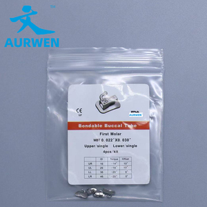 AURWEN Tube buccal orthodontique dentaire non convertible, adhésible, pour 1ère molaire (6e molaire), en acier inoxydable dur 17-4. - Product Image 3