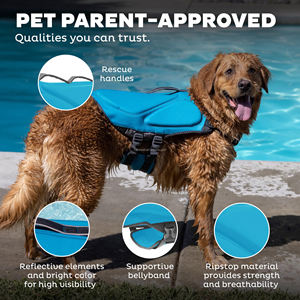 سترة حياة حيوانات أليفة من النيوبرين قابلة للتخصيص ، سترة سباحة عائمة للكلاب الكبيرة ، طباعة حديثة آمنة ، تصميم أول للسباحة من النايلون والبوليستر - Product Image 6