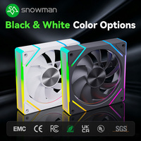 Ventola per Case PC Gaming SNOWMAN EK120-ARGB-BK 120mm Nera ARGB con Cuscinetto a Fluido, 20dBA Bassa Rumorosità, PWM 5V, Sincronizzazione Indirizzabile, Daisy Chain