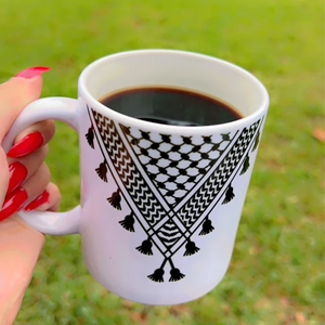 巴勒斯坦马克杯Kuffiya设计，Keffiyeh设计纪念品礼品巴勒斯坦陶瓷咖啡 - Product Image 1