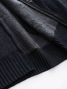 เสื้อสเวตเตอร์ถักแขนยาวของผู้ชายเสื้อสเวตเตอร์ถักเข้ารูปมีซิปอบอุ่นพิมพ์ลาย - Product Image 6