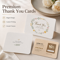 Cartes de remerciement personnalisées avec coupon, en carton, pour emballages de petites entreprises, inserts pour e-commerce, impression de logo, toutes tailles et designs