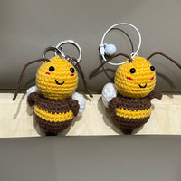 Usine En Gros Abeille Crochet Porte-clés Charmes Animal Sac Accessoires À La Main Tissé Porte-clés pour Anniversaire Noël pour Porte-clés