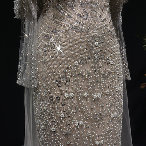 Vestido <span class=keywords><strong>de</strong></span> <span class=keywords><strong>Noche</strong></span> <span class=keywords><strong>de</strong></span> Lujo Sharon Said SS557 Color Champán con Capa, Mangas Largas y Sobre Falda Desmontable <span class=keywords><strong>para</strong></span> Mujer, Ideal <span class=keywords><strong>para</strong></span> Bodas y Fiestas - Product Image 3