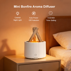 Mini Humidificador Ultrasónico con Luz LED de Llama Simulada de 7 Colores, Difusor de Aroma de Aceites Esenciales con Aroma a Fogata - Product Image 4