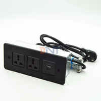 Einbau 16A Tischplatte Steckdosen leiste für Schlafzimmer Badezimmer Küchenmöbel mit 2 Steckdosen & USB A C Ladegeräte 2 Schubladen Steckdosen
