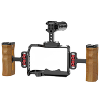 Cage complète pour appareil photo, rig en aluminium avec plaque de fixation rapide intégrée et support griffe froide