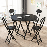 Table ronde pliante Mingchan, table à manger portable et peu encombrante pour petite maison, pique-nique en plein air, camping, stand de marché