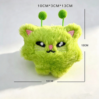 Porte-clés en peluche Alien Vert Kawaii, Poupée en peluche Astronaute Moelleuse, Breloque Mignonne Galaxie, Pendentif Chat Alien en Peluche, Jouets en Peluche, Porte-clés